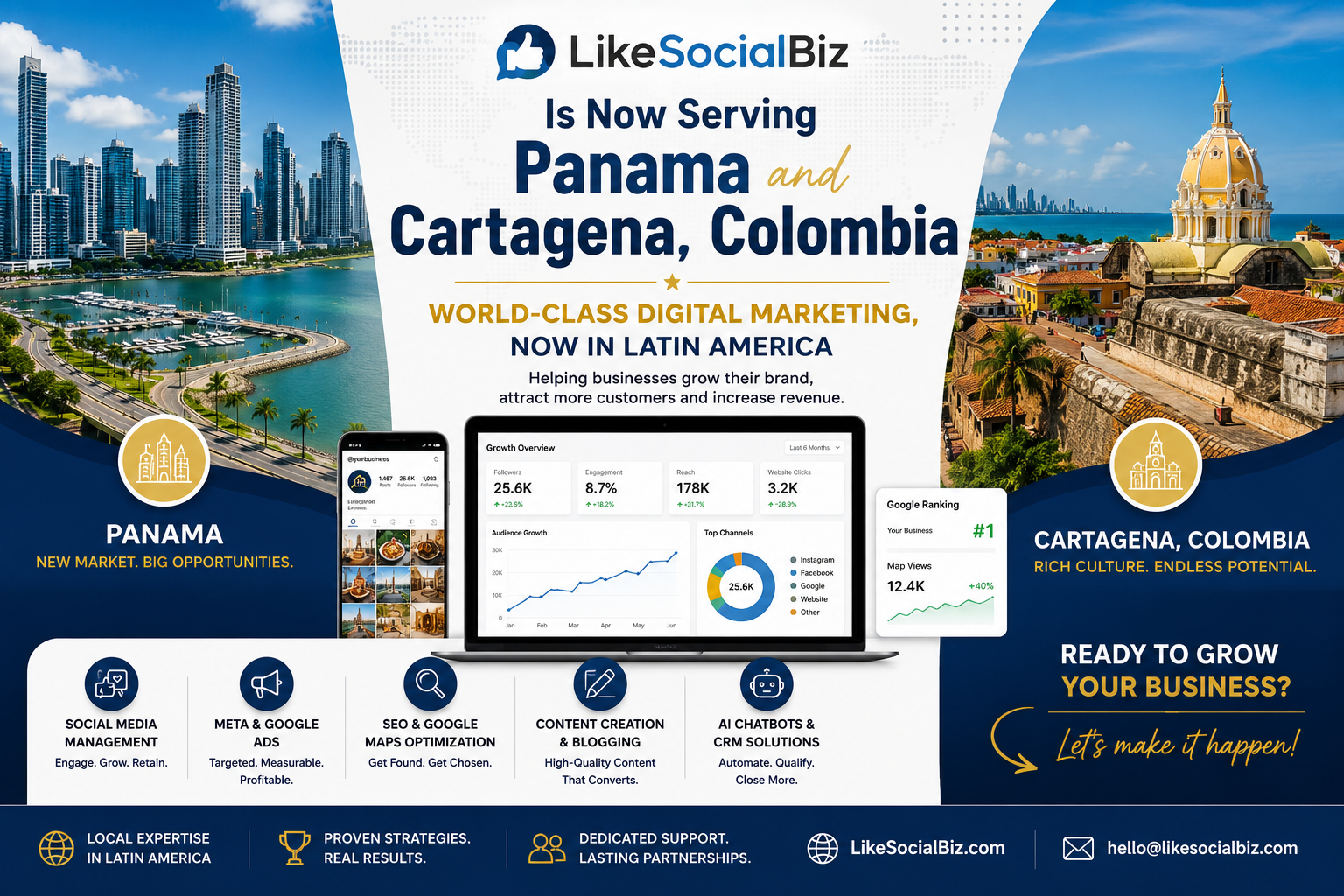 LikeSocialBiz Is Now Serving Panama and Cartagena, Colombia